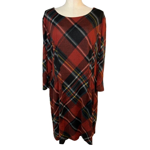 Northstyle Vintage Women’s Plaid Flannel Stretch Dress size 18 Holiday Cozy